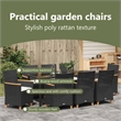vidaXL Garden Dining Set 9 pcs Black Poly Rattan
