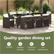 vidaXL Garden Dining Set 9 pcs Brown Poly Rattan