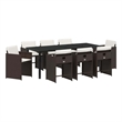 vidaXL Garden Dining Set 9 pcs Brown Poly Rattan
