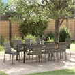 vidaXL Garden Dining Set 9 pcs Grey Poly Rattan
