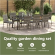 vidaXL Garden Dining Set 9 pcs Grey Poly Rattan