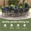vidaXL Garden Dining Set 9 pcs Grey and Black Rattan