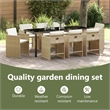 vidaXL Garden Dining Set 9 pcs Beige Poly Rattan