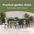 vidaXL Garden Dining Set 7 pcs Black Poly Rattan