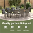 vidaXL Garden Dining Set 9 pcs Grey Poly Rattan