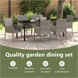 vidaXL Garden Dining Set 7 pcs Grey Poly Rattan