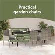 vidaXL Garden Dining Set 7 pcs Grey Poly Rattan