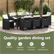 vidaXL Garden Dining Set 9 pcs Black Poly Rattan