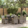 vidaXL Garden Dining Set 7 pcs Grey Poly Rattan