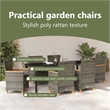 vidaXL Garden Dining Set 7 pcs Grey Poly Rattan