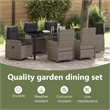 vidaXL Garden Dining Set 7 pcs Grey Poly Rattan