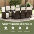 vidaXL Garden Dining Set 9 pcs Brown Poly Rattan