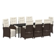 vidaXL Garden Dining Set 9 pcs Brown Poly Rattan