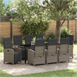 vidaXL Garden Dining Set 9 pcs Grey Poly Rattan