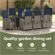vidaXL Garden Dining Set 9 pcs Grey Poly Rattan