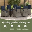 vidaXL Garden Dining Set 7 pcs Grey Poly Rattan