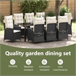 vidaXL Garden Dining Set 9 pcs Black Poly Rattan