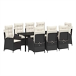 vidaXL Garden Dining Set 9 pcs Black Poly Rattan