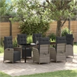 vidaXL Garden Dining Set 7 pcs Grey Poly Rattan