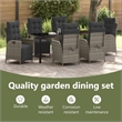 vidaXL Garden Dining Set 7 pcs Grey Poly Rattan