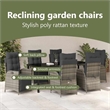 vidaXL Garden Dining Set 7 pcs Grey Poly Rattan