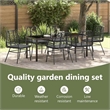 vidaXL Garden Dining Set 7 pcs Black Poly Rattan