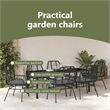 vidaXL Garden Dining Set 7 pcs Black Poly Rattan