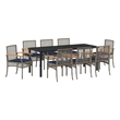 vidaXL Garden Dining Set 9 pcs Grey and Black Rattan