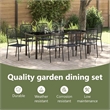 vidaXL Garden Dining Set 9 pcs Black Powder-Coated Steel