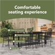 vidaXL Garden Dining Set 9 pcs Black Powder-Coated Steel