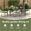 vidaXL Garden Dining Set 7 pcs Black Powder-Coated Steel