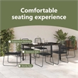 vidaXL Garden Dining Set 7 pcs Black Powder-Coated Steel