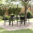 vidaXL Garden Dining Set 5 pcs Black Poly Rattan