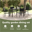 vidaXL Garden Dining Set 5 pcs Black Poly Rattan