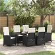 vidaXL Garden Dining Set 7 pcs Black Poly Rattan