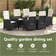 vidaXL Garden Dining Set 7 pcs Black Poly Rattan