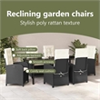 vidaXL Garden Dining Set 7 pcs Black Poly Rattan