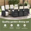 vidaXL Garden Dining Set 9 pcs Black Poly Rattan