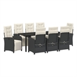 vidaXL Garden Dining Set 9 pcs Black Poly Rattan
