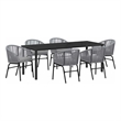 vidaXL Garden Dining Set 7 pcs Anthracite Powder-Coated Steel