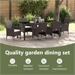 vidaXL Garden Dining Set 7 pcs Brown Poly Rattan