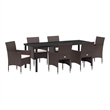 vidaXL Garden Dining Set 7 pcs Brown Poly Rattan