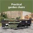 vidaXL Garden Dining Set 9 pcs Black Poly Rattan