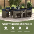 vidaXL Garden Dining Set 9 pcs Grey Poly Rattan