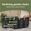 vidaXL Garden Dining Set 9 pcs Black Poly Rattan