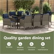 vidaXL Garden Dining Set 9 pcs Grey Poly Rattan