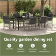 vidaXL Garden Dining Set 7 pcs Grey Poly Rattan