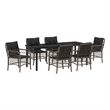 vidaXL Garden Dining Set 7 pcs Grey Poly Rattan