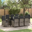 vidaXL Garden Dining Set 9 pcs Grey Poly Rattan
