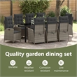 vidaXL Garden Dining Set 9 pcs Grey Poly Rattan